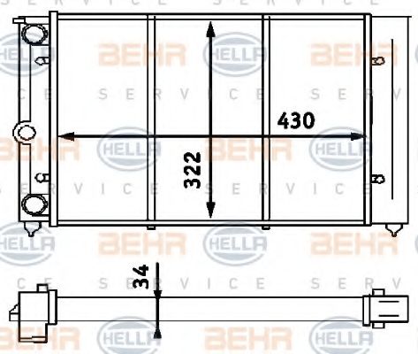 HELLA 8MK 376 713-321 Радиатор, охлаждение двигателя для VOLKSWAGEN JETTA (Фольксваген Жэтта) HELLA 8MK 376 713-321 Радиатор, охлаждение двигателя для VOLKSWAGEN JETTA (Фольксваген Жэтта)