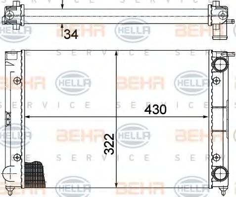 HELLA 8MK 376 713-331 Радиатор, охлаждение двигателя для VOLKSWAGEN (Фольксваген) HELLA 8MK 376 713-331 Радиатор, охлаждение двигателя для VOLKSWAGEN (Фольксваген)