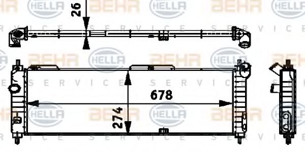 HELLA 8MK 376 713-571 Радиатор, охлаждение двигателя для OPEL (Опель) HELLA 8MK 376 713-571 Радиатор, охлаждение двигателя для OPEL (Опель)