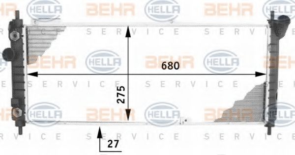 HELLA 8MK 376 713-591 Радиатор, охлаждение двигателя для OPEL (Опель) HELLA 8MK 376 713-591 Радиатор, охлаждение двигателя для OPEL (Опель)