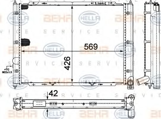 HELLA 8MK 376 713-631 Радиатор, охлаждение двигателя для VOLKSWAGEN T3 CARAVELLE (Фольксваген Т3 cараvэллэ) HELLA 8MK 376 713-631 Радиатор, охлаждение двигателя для VOLKSWAGEN T3 CARAVELLE (Фольксваген Т3 cараvэллэ)