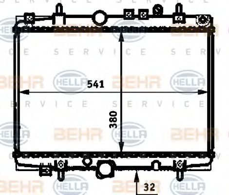 HELLA 8MK 376 714-401 Радиатор, охлаждение двигателя для PEUGEOT (Пежо) HELLA 8MK 376 714-401 Радиатор, охлаждение двигателя для PEUGEOT (Пежо)