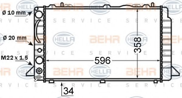 HELLA 8MK 376 714-461 Радиатор, охлаждение двигателя для AUDI 90 (Ауди 90) HELLA 8MK 376 714-461 Радиатор, охлаждение двигателя для AUDI 90 (Ауди 90)