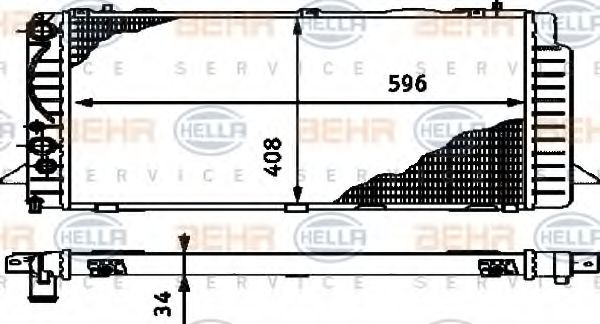 HELLA 8MK 376 714-621 Радиатор, охлаждение двигателя 