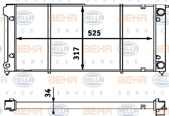 HELLA 8MK 376 714-791 Радиатор, охлаждение двигателя для VOLKSWAGEN (Фольксваген) HELLA 8MK 376 714-791 Радиатор, охлаждение двигателя для VOLKSWAGEN (Фольксваген)