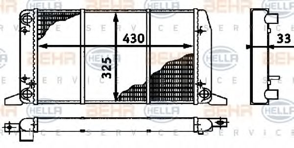 HELLA 8MK 376 715-071 Радиатор, охлаждение двигателя для AUDI 4000 (Ауди 4000) HELLA 8MK 376 715-071 Радиатор, охлаждение двигателя для AUDI 4000 (Ауди 4000)