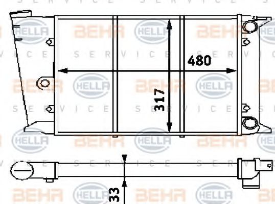 HELLA 8MK 376 715-221 Радиатор, охлаждение двигателя для VOLKSWAGEN SCIROCCO (Фольксваген Сcироccо) HELLA 8MK 376 715-221 Радиатор, охлаждение двигателя для VOLKSWAGEN SCIROCCO (Фольксваген Сcироccо)
