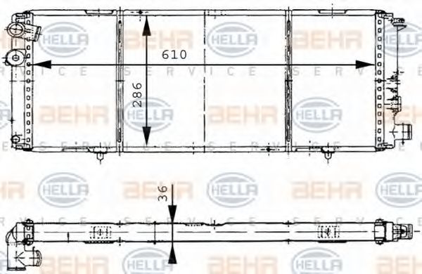 HELLA 8MK 376 715-351 Радиатор, охлаждение двигателя для PEUGEOT (Пежо) HELLA 8MK 376 715-351 Радиатор, охлаждение двигателя для PEUGEOT (Пежо)