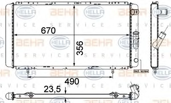 HELLA 8MK 376 715-361 Радиатор, охлаждение двигателя для RENAULT ESPACE (Рено Эспаcэ) HELLA 8MK 376 715-361 Радиатор, охлаждение двигателя для RENAULT ESPACE (Рено Эспаcэ)