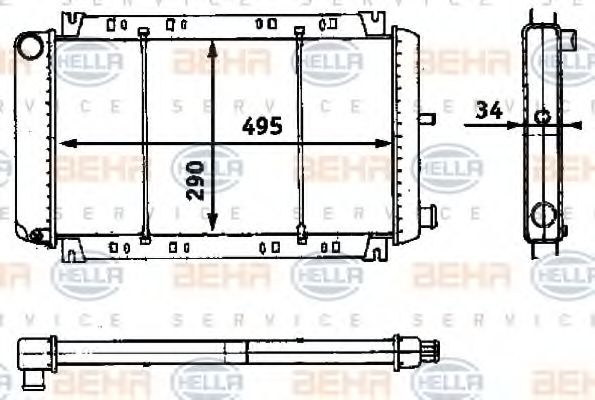 HELLA 8MK 376 715-461 Радиатор, охлаждение двигателя для FORD FIESTA (Форд Фиэста) HELLA 8MK 376 715-461 Радиатор, охлаждение двигателя для FORD FIESTA (Форд Фиэста)