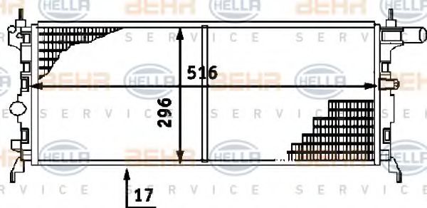 HELLA 8MK 376 715-701 Радиатор, охлаждение двигателя 