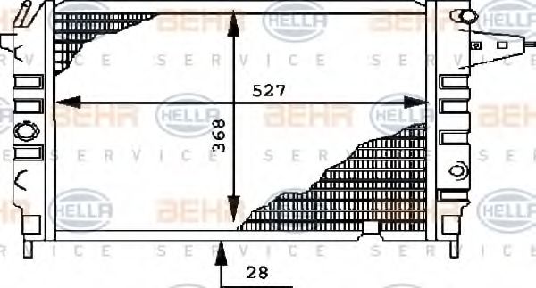 HELLA 8MK 376 715-711 Радиатор, охлаждение двигателя 