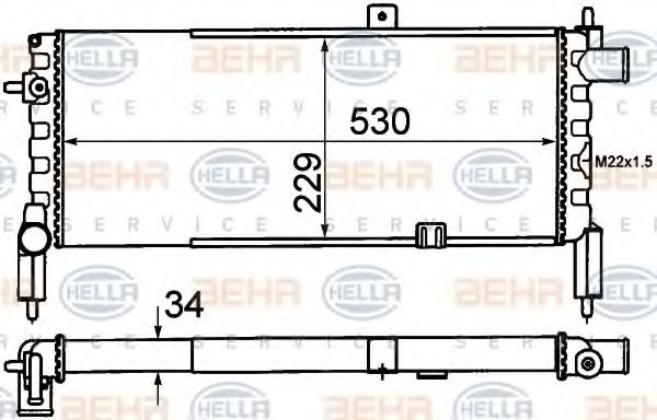 HELLA 8MK 376 715-761 Радиатор, охлаждение двигателя для OPEL CORSA A (Опель Cорса а) HELLA 8MK 376 715-761 Радиатор, охлаждение двигателя для OPEL CORSA A (Опель Cорса а)
