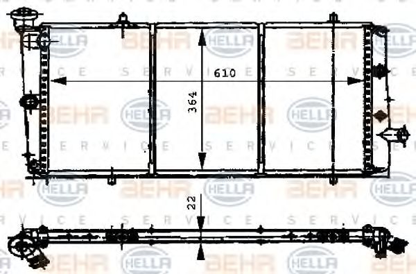HELLA 8MK 376 716-001 Радиатор, охлаждение двигателя для PEUGEOT 309 II (Пежо 309 2) HELLA 8MK 376 716-001 Радиатор, охлаждение двигателя для PEUGEOT 309 II (Пежо 309 2)