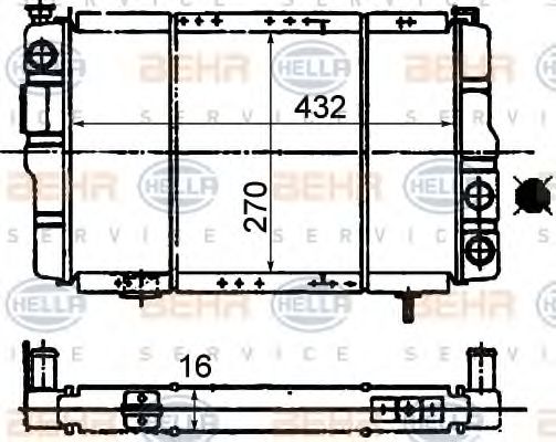 HELLA 8MK 376 716-011 Радиатор, охлаждение двигателя для RENAULT LE CAR (Рено Лэ cар) HELLA 8MK 376 716-011 Радиатор, охлаждение двигателя для RENAULT LE CAR (Рено Лэ cар)
