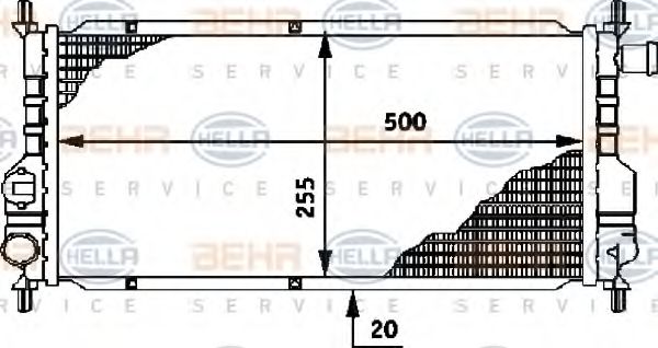 HELLA 8MK 376 716-101 Радиатор, охлаждение двигателя 