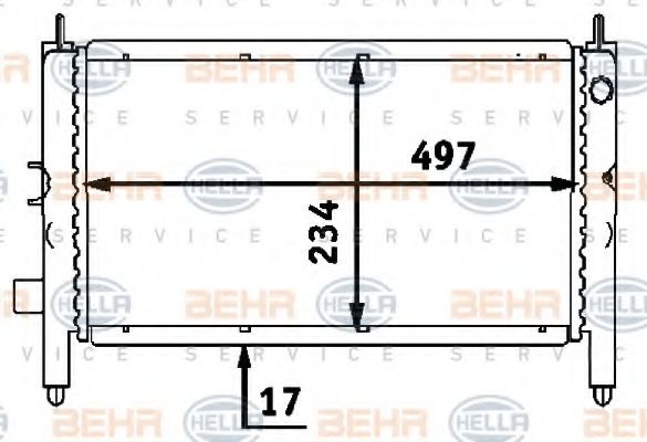 HELLA 8MK 376 716-111 Радиатор, охлаждение двигателя 