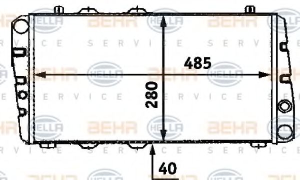 HELLA 8MK 376 716-221 Радиатор, охлаждение двигателя 