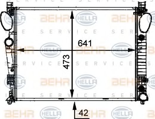HELLA 8MK 376 716-331 Радиатор, охлаждение двигателя 
