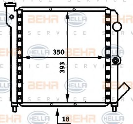 HELLA 8MK 376 716-381 Радиатор, охлаждение двигателя для RENAULT 9 (Рено 9) HELLA 8MK 376 716-381 Радиатор, охлаждение двигателя для RENAULT 9 (Рено 9)