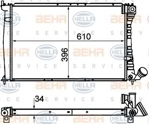 HELLA 8MK 376 716-501 Радиатор, охлаждение двигателя для CITROëN (Cитроëн) HELLA 8MK 376 716-501 Радиатор, охлаждение двигателя для CITROëN (Cитроëн)