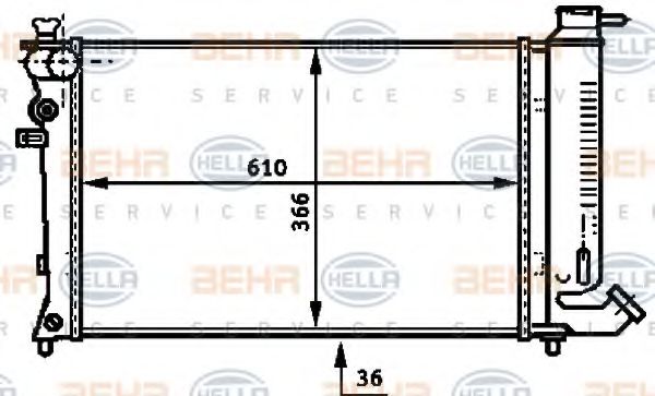 HELLA 8MK 376 716-581 Радиатор, охлаждение двигателя 