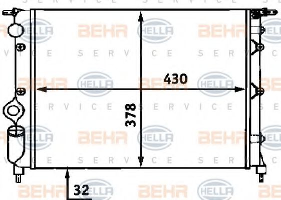 HELLA 8MK 376 716-601 Радиатор, охлаждение двигателя для RENAULT CLIO I (Рено Cлио и) HELLA 8MK 376 716-601 Радиатор, охлаждение двигателя для RENAULT CLIO I (Рено Cлио и)