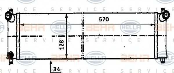 HELLA 8MK 376 716-651 Радиатор, охлаждение двигателя 