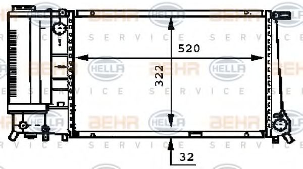 HELLA 8MK 376 717-211 Радиатор, охлаждение двигателя 