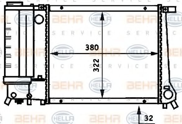 HELLA 8MK 376 717-221 Радиатор, охлаждение двигателя для BMW 3 (Бмв 3) HELLA 8MK 376 717-221 Радиатор, охлаждение двигателя для BMW 3 (Бмв 3)