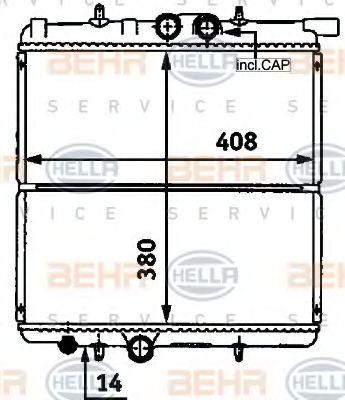 HELLA 8MK 376 718-251 Радиатор, охлаждение двигателя для PEUGEOT (Пежо) HELLA 8MK 376 718-251 Радиатор, охлаждение двигателя для PEUGEOT (Пежо)