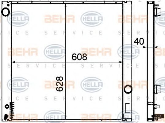 HELLA 8MK 376 718-321 Радиатор, охлаждение двигателя 