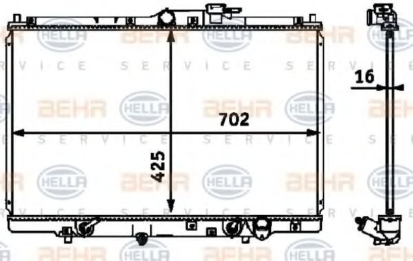 HELLA 8MK 376 718-521 Радиатор, охлаждение двигателя для HONDA ODYSSEY (Хонда Одъссэъ) HELLA 8MK 376 718-521 Радиатор, охлаждение двигателя для HONDA ODYSSEY (Хонда Одъссэъ)