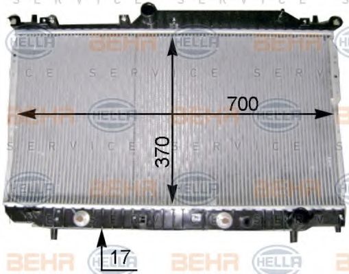 HELLA 8MK 376 718-801 Радиатор, охлаждение двигателя 