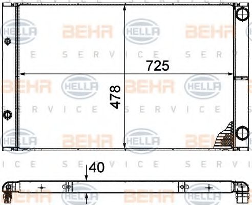 HELLA 8MK 376 719-091 Радиатор, охлаждение двигателя 
