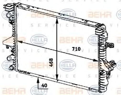 HELLA 8MK 376 719-171 Радиатор, охлаждение двигателя для VOLKSWAGEN (Фольксваген) HELLA 8MK 376 719-171 Радиатор, охлаждение двигателя для VOLKSWAGEN (Фольксваген)