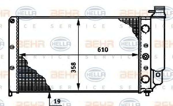 HELLA 8MK 376 719-301 Радиатор, охлаждение двигателя 