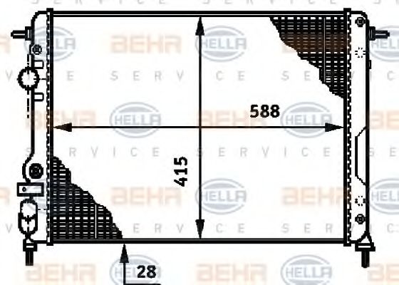 HELLA 8MK 376 719-661 Радиатор, охлаждение двигателя 
