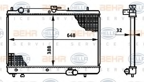 HELLA 8MK 376 719-771 Радиатор, охлаждение двигателя для KIA MENTOR (Киа Мэнтор) HELLA 8MK 376 719-771 Радиатор, охлаждение двигателя для KIA MENTOR (Киа Мэнтор)