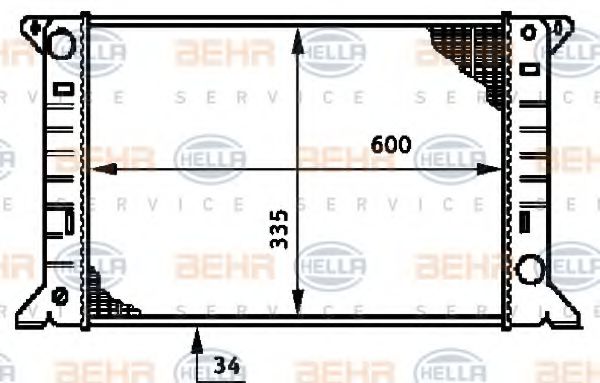 HELLA 8MK 376 720-251 Радиатор, охлаждение двигателя для FORD TRANSIT (Форд Трансит) HELLA 8MK 376 720-251 Радиатор, охлаждение двигателя для FORD TRANSIT (Форд Трансит)