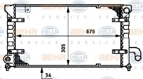 HELLA 8MK 376 720-451 Радиатор, охлаждение двигателя для SEAT TOLEDO (Сеат Толэдо) HELLA 8MK 376 720-451 Радиатор, охлаждение двигателя для SEAT TOLEDO (Сеат Толэдо)