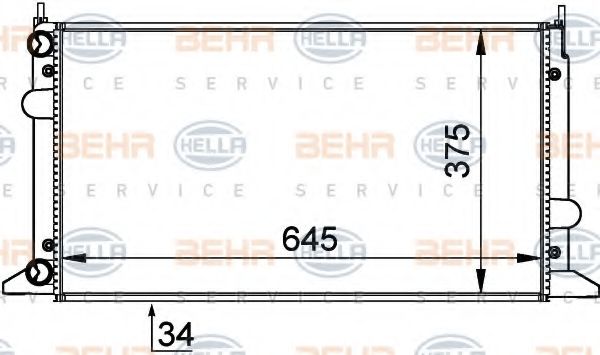 HELLA 8MK 376 720-481 Радиатор, охлаждение двигателя для VOLKSWAGEN SHARAN (Фольксваген Шаран) HELLA 8MK 376 720-481 Радиатор, охлаждение двигателя для VOLKSWAGEN SHARAN (Фольксваген Шаран)