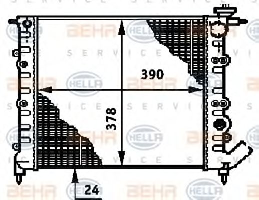 HELLA 8MK 376 720-521 Радиатор, охлаждение двигателя для RENAULT CLIO I (Рено Cлио и) HELLA 8MK 376 720-521 Радиатор, охлаждение двигателя для RENAULT CLIO I (Рено Cлио и)