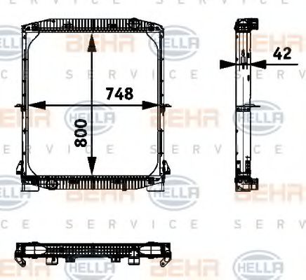 HELLA 8MK 376 721-611 Радиатор, охлаждение двигателя для IVECO EUROTECH MT (Ивеко Эуротэч мт) HELLA 8MK 376 721-611 Радиатор, охлаждение двигателя для IVECO EUROTECH MT (Ивеко Эуротэч мт)