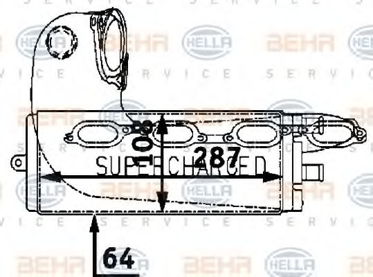 HELLA 8ML 376 723-231 Интеркулер для JAGUAR VANDEN PLAS (Ягуар Vандэн плас) HELLA 8ML 376 723-231 Интеркулер для JAGUAR VANDEN PLAS (Ягуар Vандэн плас)