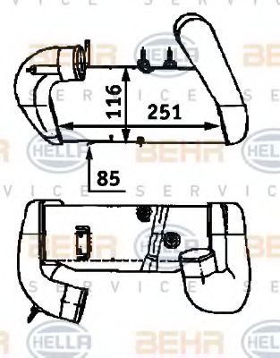 HELLA 8ML 376 723-271 Интеркулер для AUDI 90 (Ауди 90) HELLA 8ML 376 723-271 Интеркулер для AUDI 90 (Ауди 90)