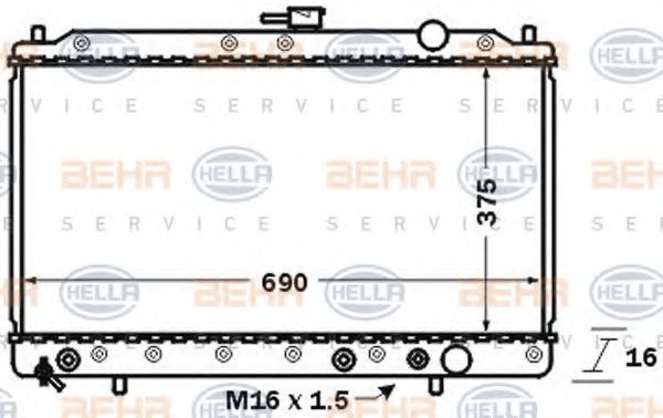 HELLA 8MK 376 727-501 Радиатор, охлаждение двигателя для MITSUBISHI ETERNA IV (Митсубиши/митсубиси Этэрна иv) HELLA 8MK 376 727-501 Радиатор, охлаждение двигателя для MITSUBISHI ETERNA IV (Митсубиши/митсубиси Этэрна иv)
