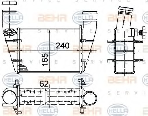 HELLA 8ML 376 727-581 Интеркулер для AUDI A6 (Ауди А6) HELLA 8ML 376 727-581 Интеркулер для AUDI A6 (Ауди А6)