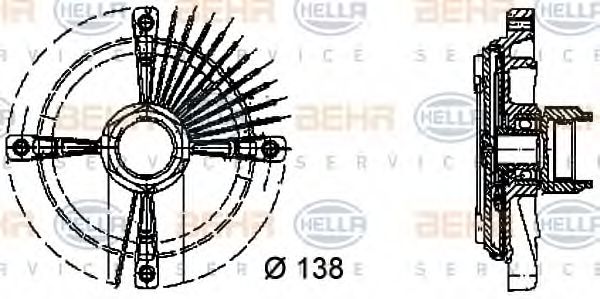 HELLA 8MV 376 732-151 Сцепление, вентилятор радиатора для OPEL OMEGA A (Опель Омэга а) HELLA 8MV 376 732-151 Сцепление, вентилятор радиатора для OPEL OMEGA A (Опель Омэга а)