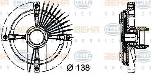 HELLA 8MV 376 732-161 Сцепление, вентилятор радиатора для OPEL OMEGA A (Опель Омэга а) HELLA 8MV 376 732-161 Сцепление, вентилятор радиатора для OPEL OMEGA A (Опель Омэга а)